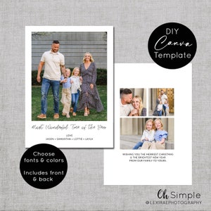 Most Wonderful Time of the Year Christmas Card Template, DIY Holiday Photo Card Template