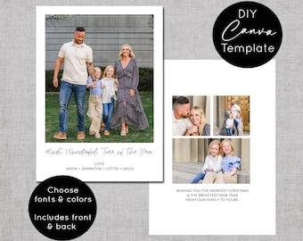 Most Wonderful Time of the Year Christmas Card Template, DIY Holiday Photo Card Template