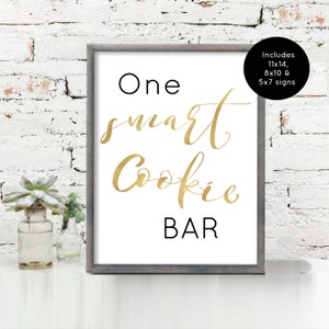 One Smart Cookie Bar Sign, Graduation Party Decorations, Graduation Sign, Printable Graduation Party Decor