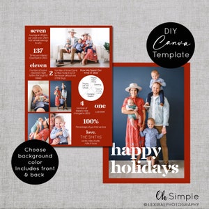Modèle de carte de Noël drôle année en chiffres, carte de vœux modifiable, 2024 cartes de vœux infographiques