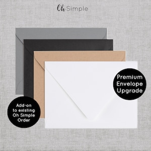 Premium Envelope Upgrade, Craft Envelopes, Gray Envelopes, Black Envelopes