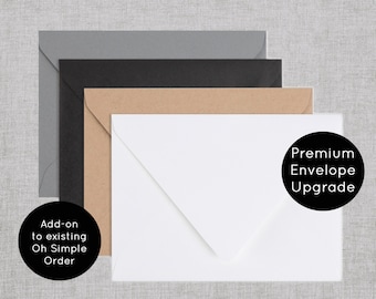 Premium Envelope Upgrade, Craft Envelopes, Gray Envelopes, Black Envelopes