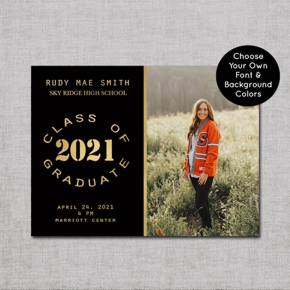 Class Of 2020 High School Graduation Invitation Photo Etsy