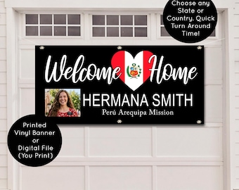 Missionary Welcome Home Banner - Personalized for Elder & Sister (Printed or Digital)