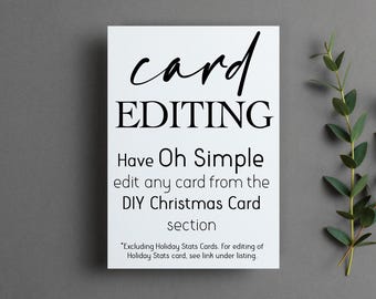 Card Editing &/or Printing for Any Card in Oh Simple's "DIY Christmas Card" section