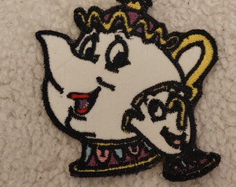 Iron On Embroidered Patch Mrs Potts from Beauty & the Beast Disney 