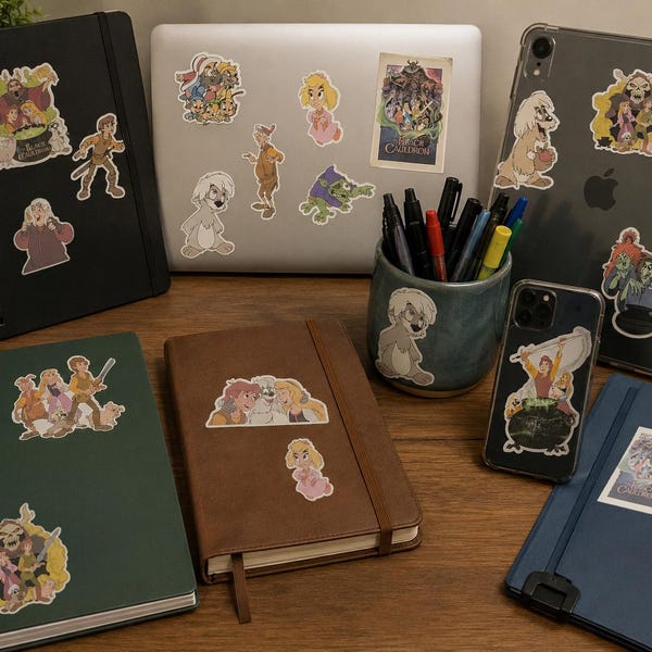 Disney the black cauldron set of Glossy stickers