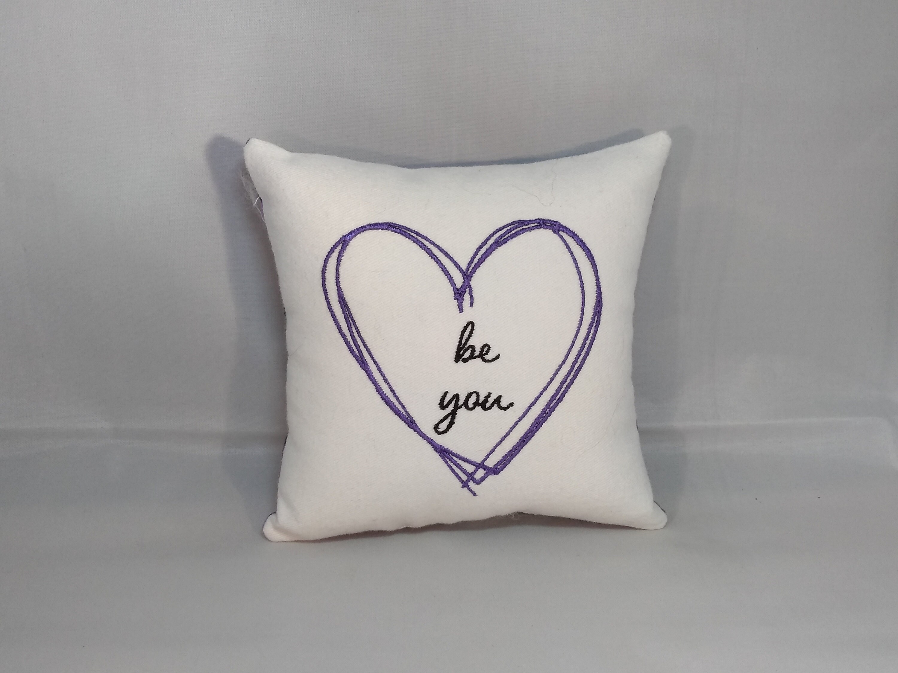 Be You Small Purple Heart Pillow Approx 6 X 5 1 2 Etsy