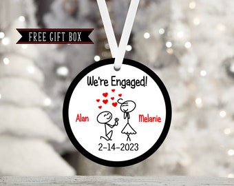 We're Engaged Personalized Ornament-Engagement Ornament-Wedding-Newlywed-Couple Gift