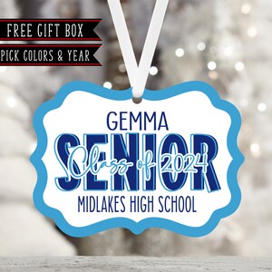 Senior Class of 2024 Personalized Ornament-Gift For Teens-Senior-Class of 2025-College-Graduation Gift For Her-Graduation Gift for Him image 7