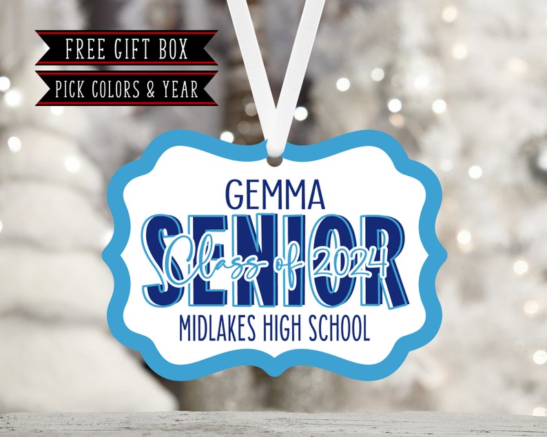 Senior Class of 2024 Personalized Ornament-Gift For Teens-Senior-Class of 2025-College-Graduation Gift For Her-Graduation Gift for Him image 7