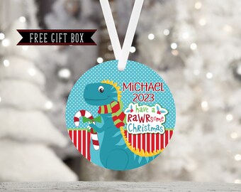 Dinosaur Personalized Ornament-Kids Gift-Dinosaur Ornament-Tyrannosaurus-T-Rex