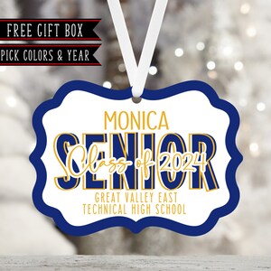 Senior Class of 2024 Personalized Ornament-Gift For Teens-Senior-Class of 2025-College-Graduation Gift For Her-Graduation Gift for Him image 5