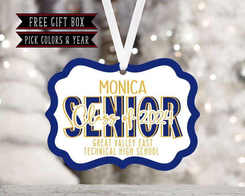 Senior Class of 2024 Personalized Ornament-Gift For Teens-Senior-Class of 2025-College-Graduation Gift For Her-Graduation Gift for Him image 5