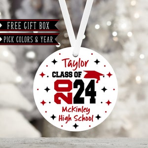 Class of 2024 Personalized Ornament-Gift For Teens-Senior-Class of 2025-College-Graduation Gift For Her-Graduation Gift for Him image 1