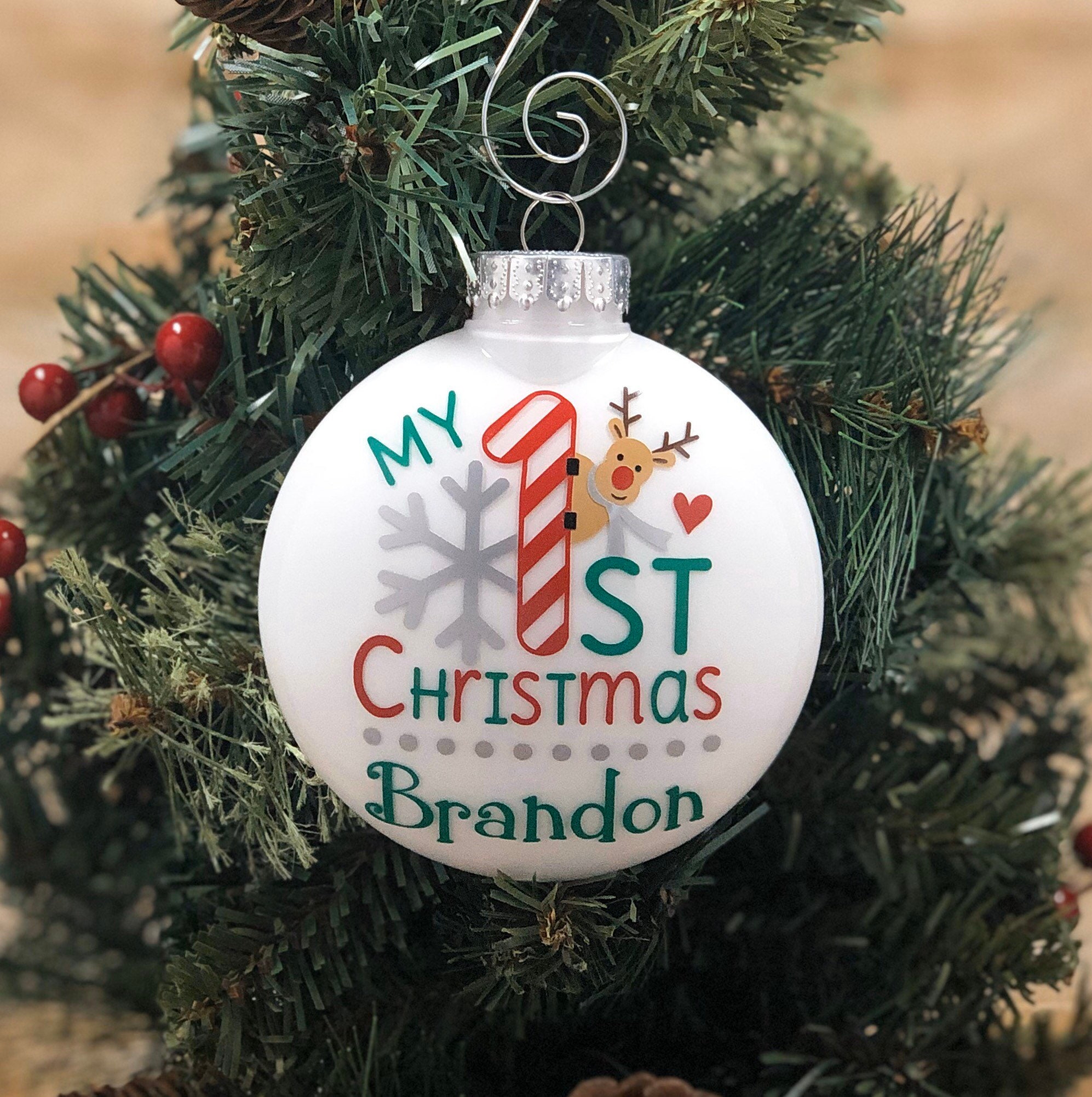 My 1st Christmas Personalized Ornament Etsy