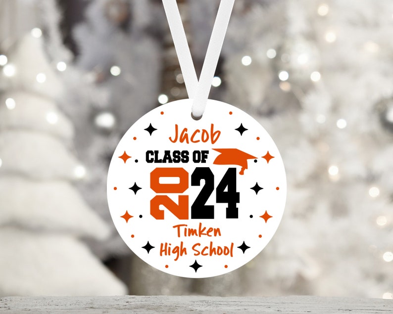 Class of 2024 Personalized Ornament-Gift For Teens-Senior-Class of 2025-College-Graduation Gift For Her-Graduation Gift for Him image 5