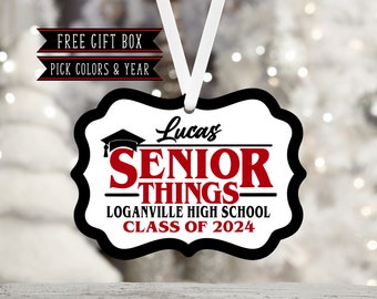 Senior Things Personalized Ornaments-Class of 2024-Class of 2025-Senior Year-Graduation Gift-Senior Gift