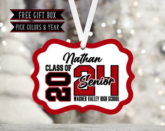 Senior Class of 2024 Personalized Ornament-Gift For Teens-Senior-Class of 2025-College-Graduation Gift For Her-Graduation Gift for Him