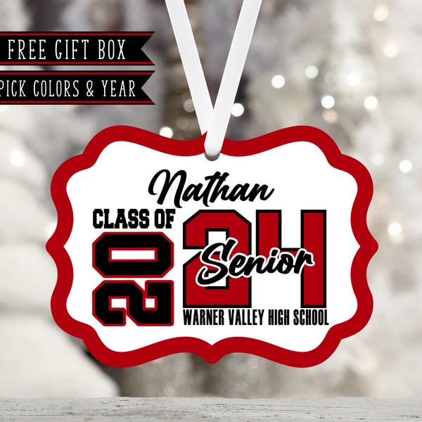 Senior Class of 2024 Personalized Ornament-Gift For Teens-Senior-Class of 2025-College-Graduation Gift For Her-Graduation Gift for Him