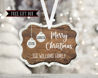 Family Farmhouse Style Personalized Ornament-Family Gift-Personalized Family Name Ornament