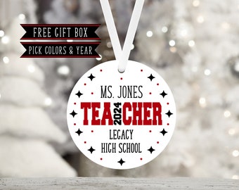 Teacher Personalized Ornament-Best Teacher-Teacher Gift-Teacher Ornament