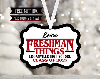 Freshman Things Personalized Ornament-Gift for Teens-High School-Freshman-9th Grade-College