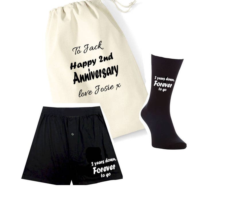 Personalised Mens Boxers/socks Set2 Years Down Forever to Go Etsy UK