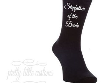 Stepfather of the Bride wedding party/gift printed socks