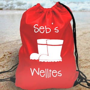 Sac de sport personnalisé pour enfants sac d'école pe bag - les bottes en caoutchouc de votre nom