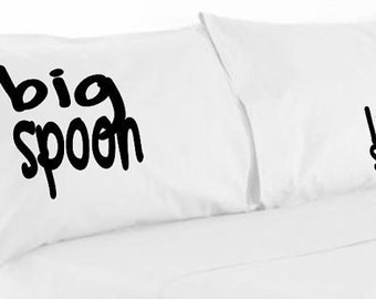 big spoon little spoon print pillowcase set - wedding/anniversary/couple - present/gift-funny/cute/valentine's day