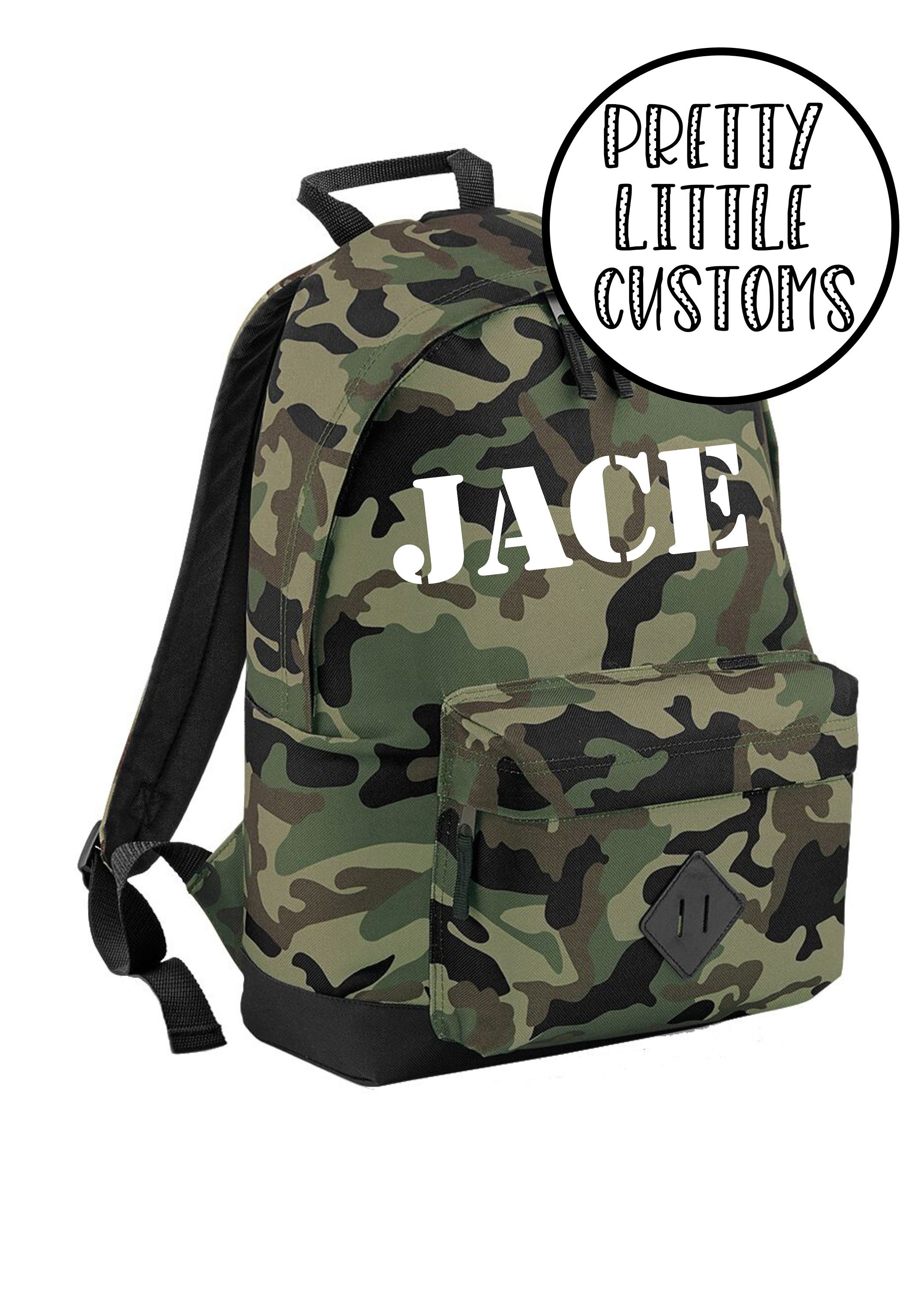 Personalized Kids Backpack - Yellow Camo With Name Customization, Chest Strap & Whistle - View #8