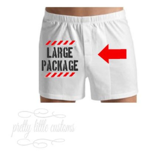 Mens boxers/boxer shorts large package caution funny/joke | Etsy