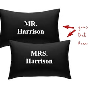 Personalised your text design print pillowcase pair set single