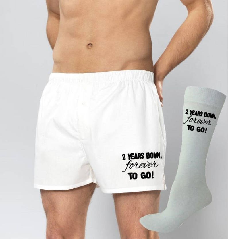 Printed Mens Boxers/socks Set2 Years Down Forever to Go 2nd Etsy UK