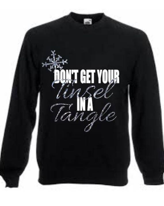 Don't get your tinsel in a tangle joke lustiges Glitzer Rentier