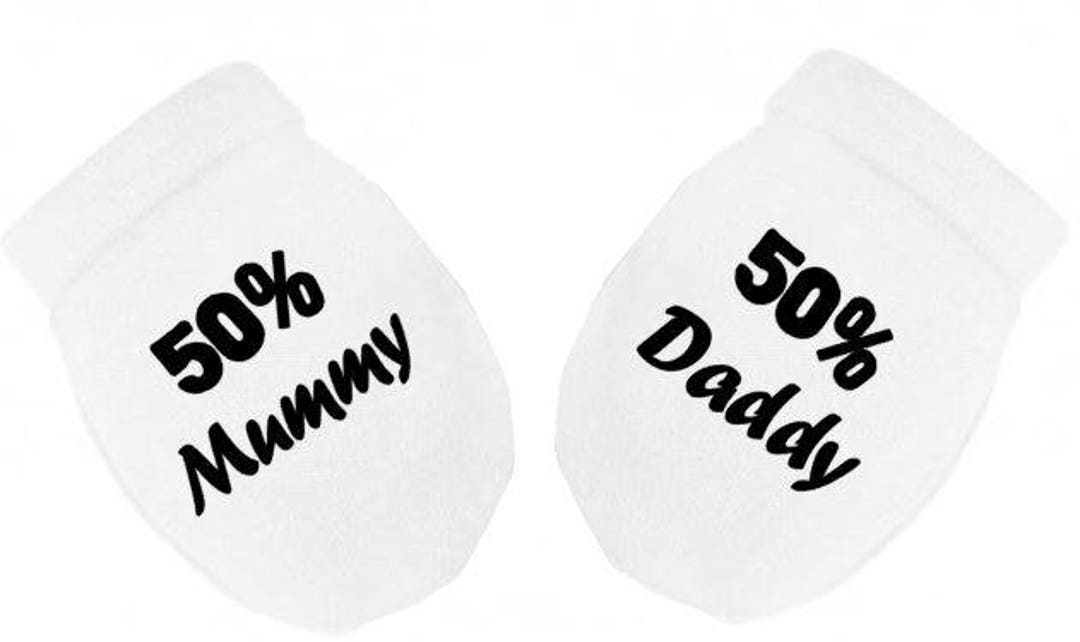 50% Mummy Daddy Print Baby Scratch Mitts Mittens Gloves Baby - Etsy
