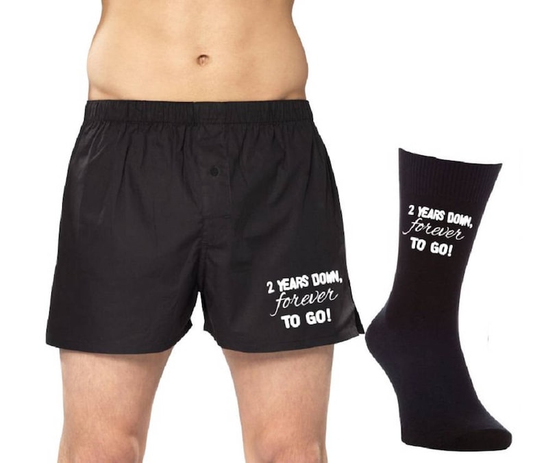 Printed Mens Boxers/socks Set2 Years Down Forever to Go 2nd Etsy UK