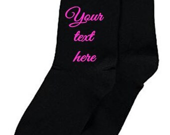 Personalised your name/text  print ladies socks