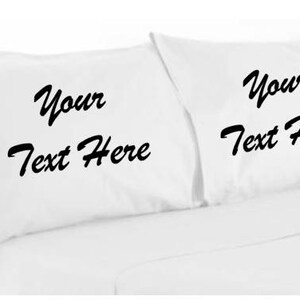 Personalised your text design print pillowcase pair set single zdjęcie 2