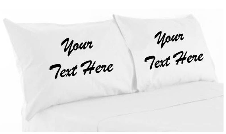 Personalised your text design print pillowcase pair set single zdjęcie 2