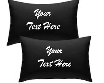 Personalised your text design print pillowcase pair set single