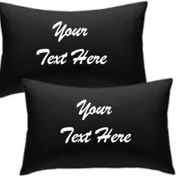 Personalised your text design print pillowcase pair set single