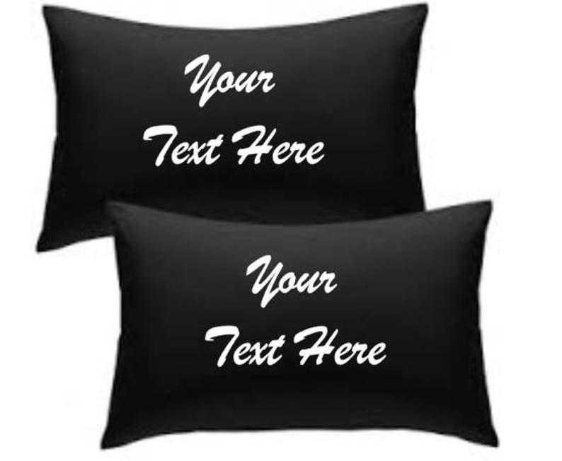 Personalised your text design print pillowcase pair set single zdjęcie 1