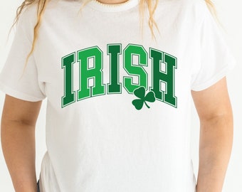 Irish - slogan top with lucky 4 leaf clover design -  print t-shirt top tee shirt  gift funny joke novelty St Patrick's Day