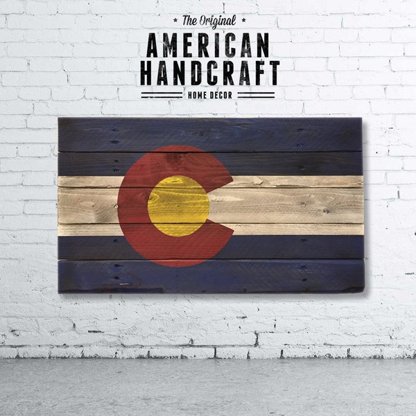 Colorado Flag - Handmade Distressed Wooden Flag