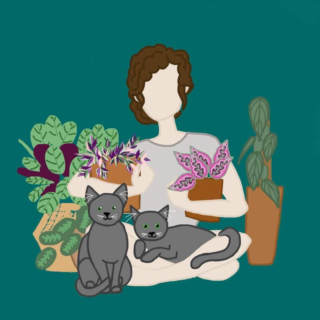 Cartoon Crazy Plant Lady Illustration 2 Pets Plants With - Etsy Cartoon Crazy Plant Lady Illustration 2 Pets Plants With - Etsy