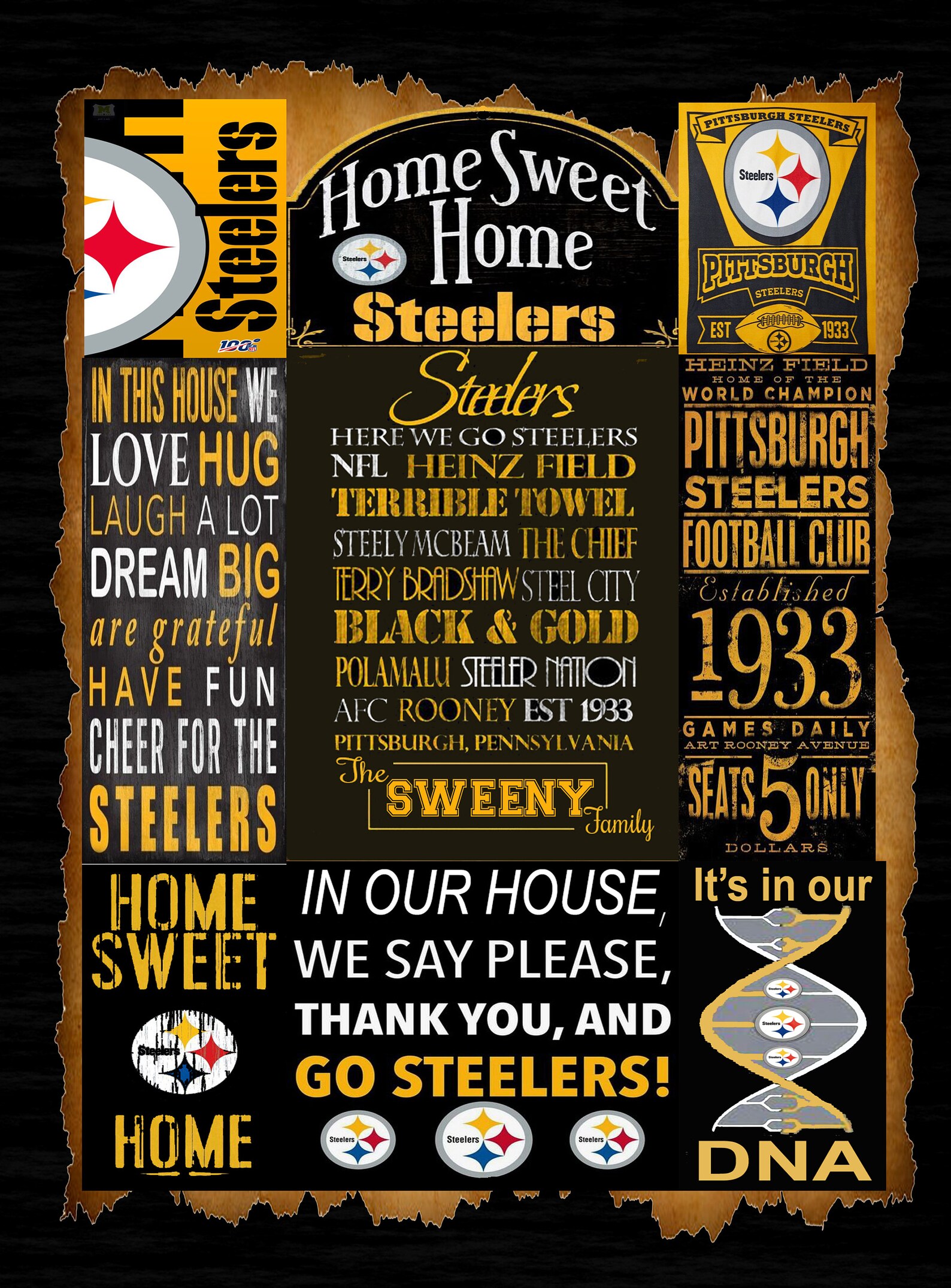Pittsburgh Steelers personalized custom throws/blankets for Etsy
