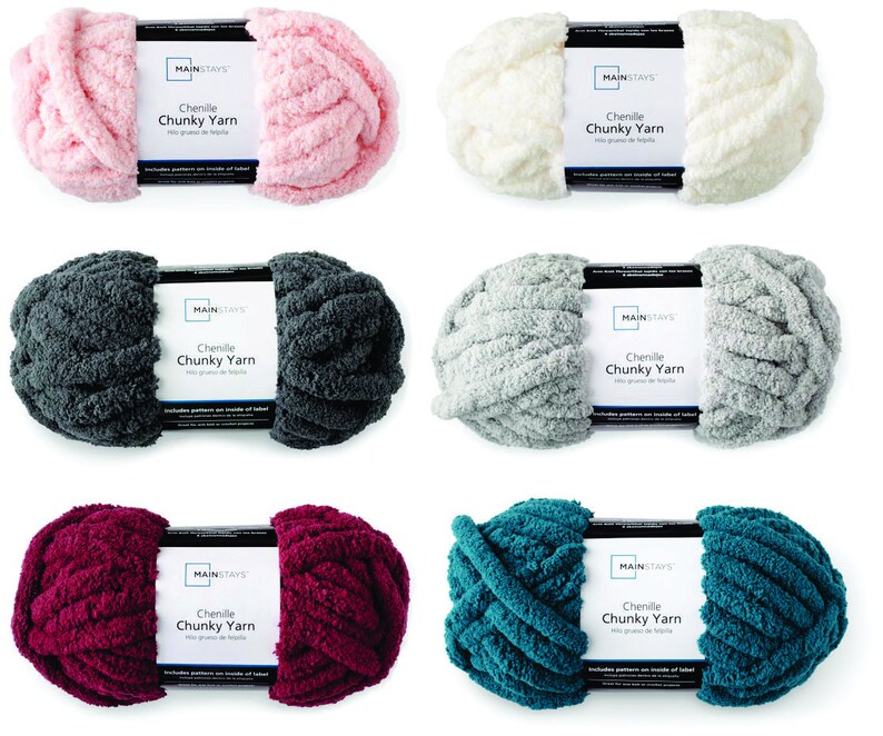 LARGE Rolls Chunky Chenille Yarn for Hand Knitting 7 colors Etsy