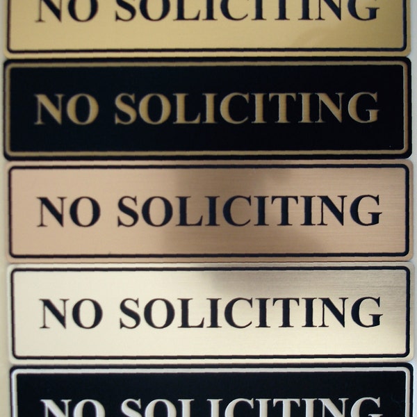 No Soliciting Sign (Rectangular) - Laser-Engraved - UV-Rated